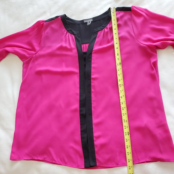 Vince Camuto Plus Size 2X Pink Black LS Top NWT - Picture 13 of 14